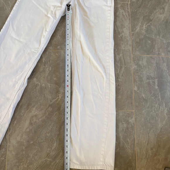 ZARA High Rise Straight Leg White Jeans Women’s Sz 4 Preppy USA Classic - Picture 6 of 9